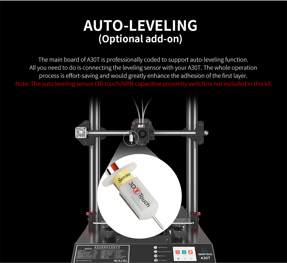 Geeetech A30T description of auto-leveling Geeetech A30T description of auto-leveling