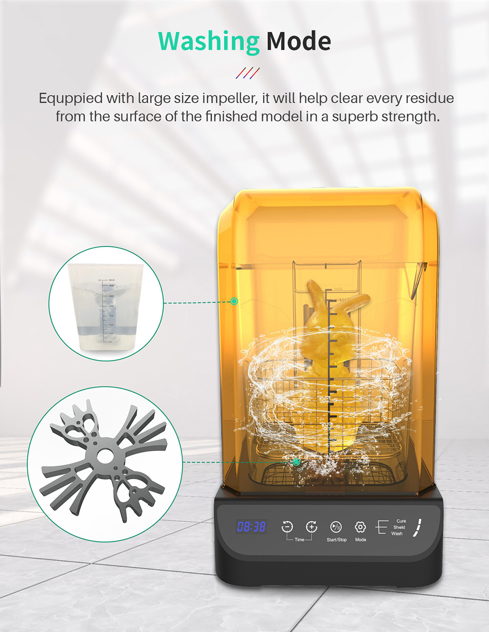 geeetech gcw01 wash & cure machine description of washing mode 