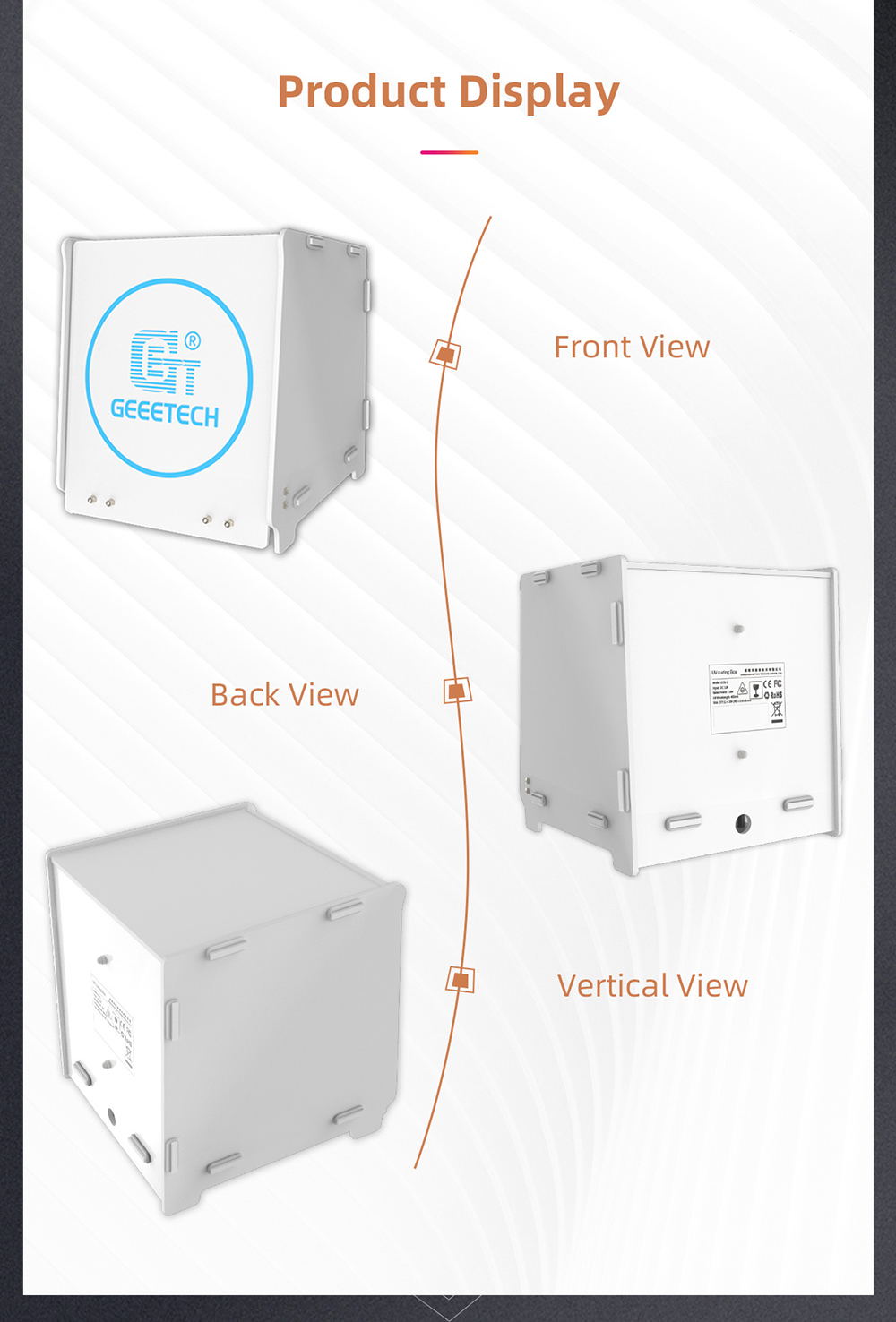 geeetech gcb-1 uv curing box machine of minimalist product display