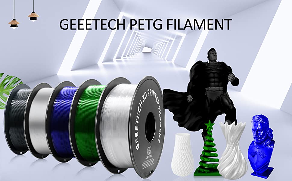 Geeetech PETG White 12 Rolls 1.75mm 1kg per roll description