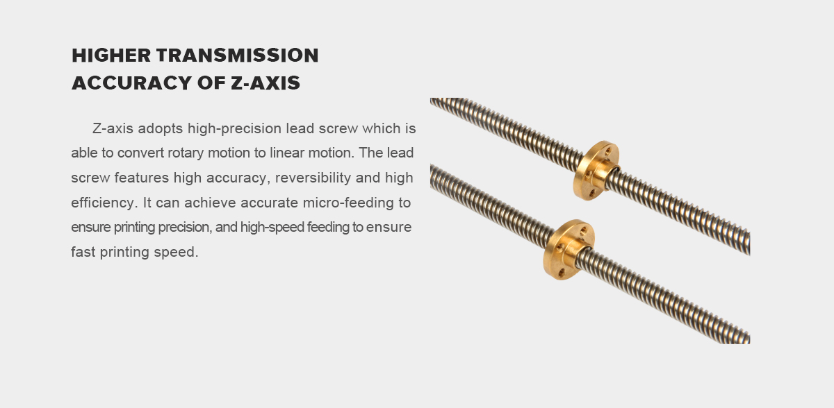 geeetech mecreator 2  description of higher transmission accuracy of z-axis