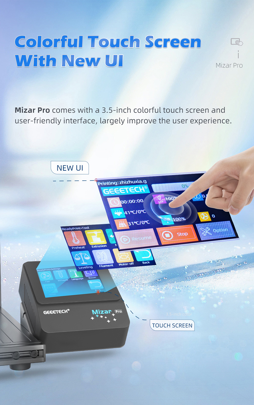 Mizar pro colorful touch screen with new ui