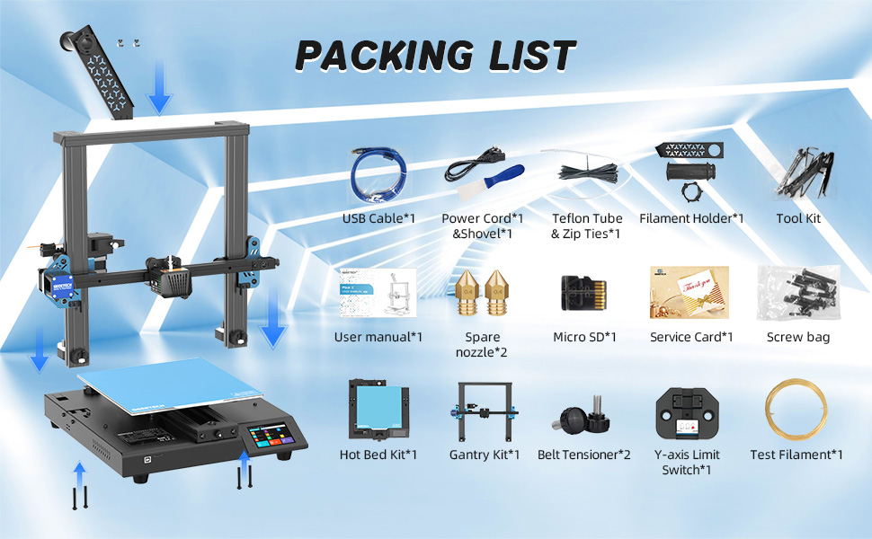Geeetech Mizar S Autoleveling 3D Printer, Open Source Firmware, Dual Z
