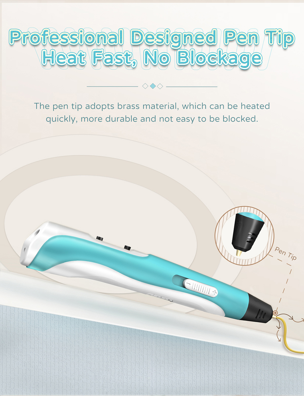 geeetech TG-18 3D Printing Pen description  of  pen tip heat fast ,no blockage