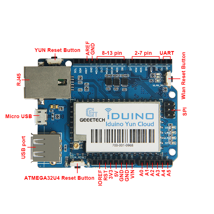 Latest Iduino Yun Shield Powerful Development Compatible for Arduino Board 