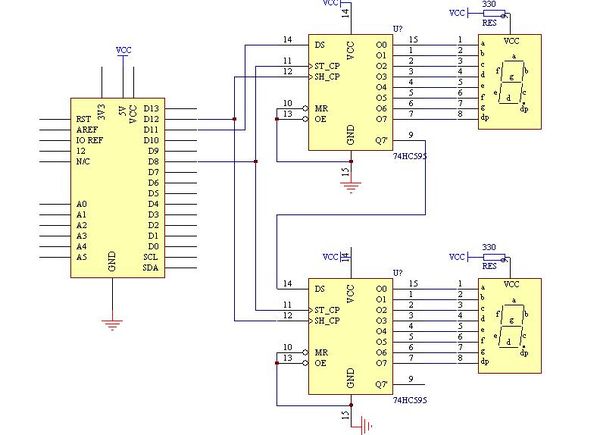 Arduino 7 segment with 74HC595 - Geeetech Wiki